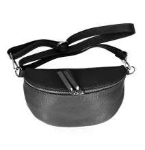 Woman Leather Waist Bag 678 Made in Italy black