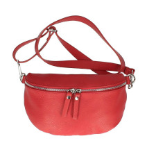 Woman Leather Waist Bag 678 Made in Italy red