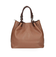 Leder Schultertasche 684 Made in Italy cognac