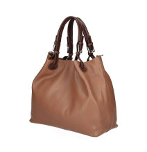 Leder Schultertasche 684 Made in Italy cognac
