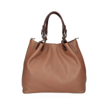 Leder Schultertasche 684 Made in Italy cognac