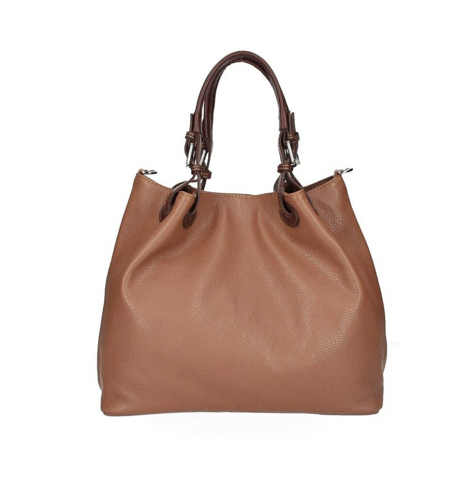 Leder Schultertasche 684 Made in Italy cognac