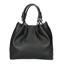 Leather shoulder bag 684 Made in Italy black