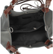 Leder Schultertasche 684 Made in Italy rot