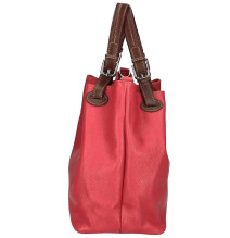 Leder Schultertasche 684 Made in Italy rot