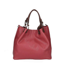 Leather shoulder bag 684 Made in Italy dark red