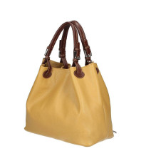 Leder Schultertasche 684 Made in Italy senf