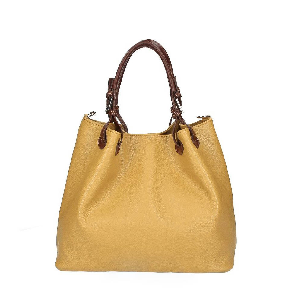 Leder Schultertasche 684 Made in Italy senf