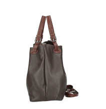 Leder Schultertasche 684 Made in Italy dunkelbraun