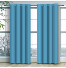 Curtain on rings Heaven azure blue