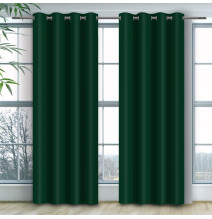 Curtain on rings Heaven dark green
