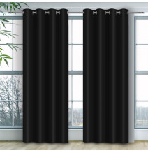 Curtain on rings Heaven black