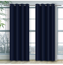 Curtain on rings Heaven dark blue
