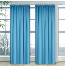 Curtain with plater tape Heaven azure blue