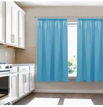 Curtain with plater tape Heaven azure blue