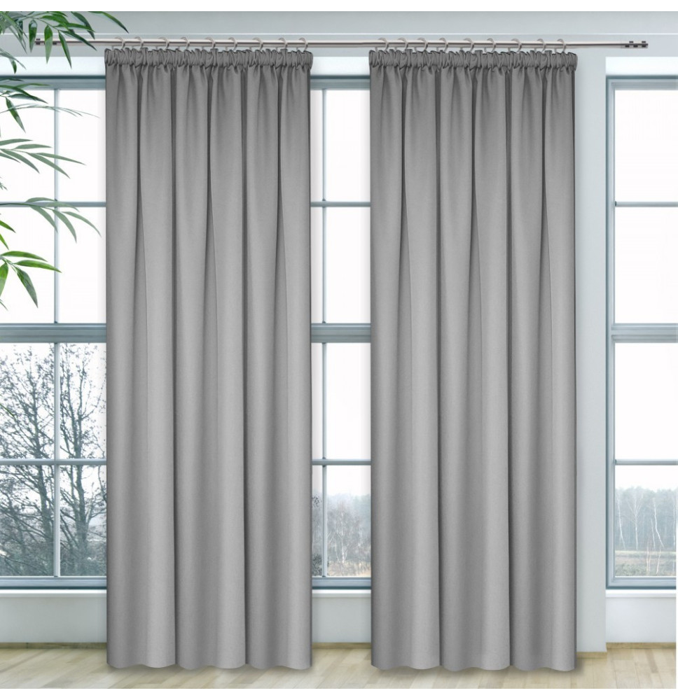 Curtain with plater tape Heaven light gray