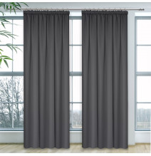 Curtain with plater tape Heaven dark gray