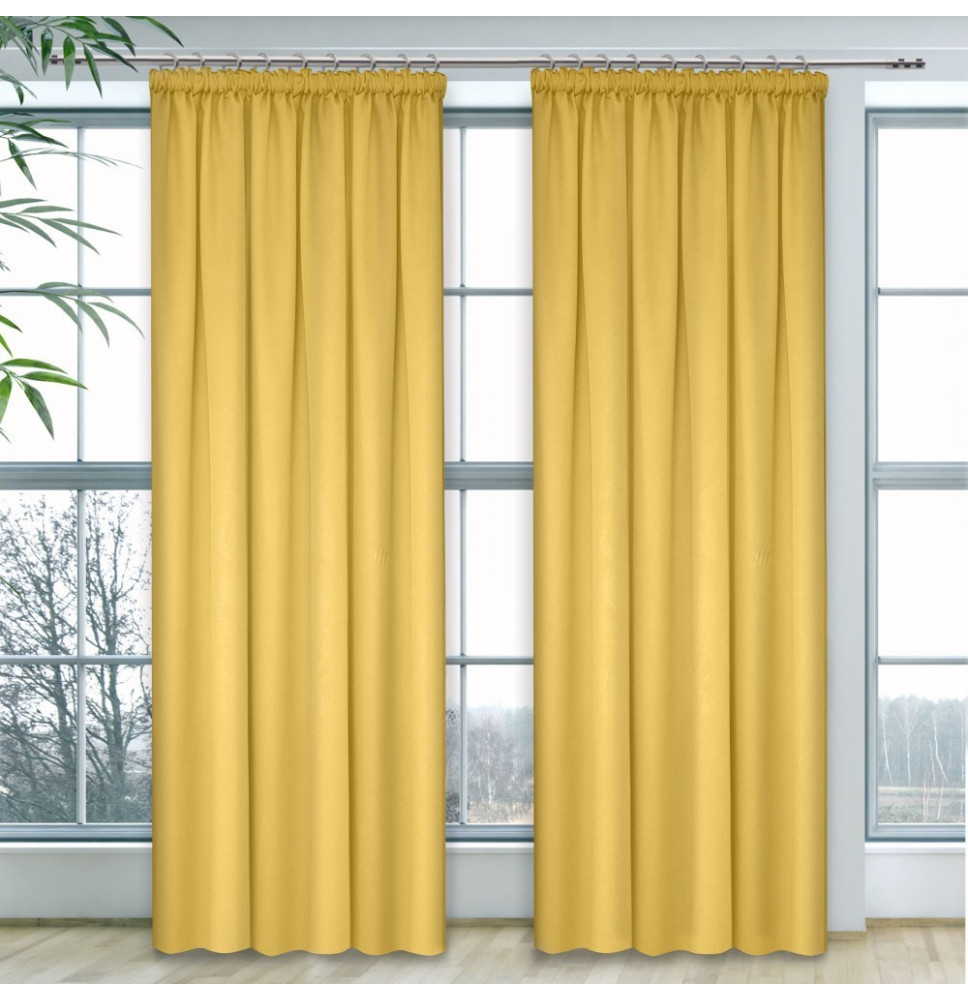 Curtain with plater tape Heaven yellow pastel