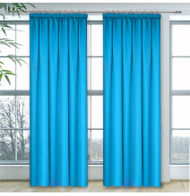 Curtain with plater tape Heaven turquoise blue