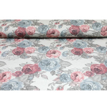 Fabric multicolored roses, h. 140 cm