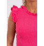 Women's T-shirt decorated with ruffles MI9092 pink