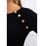 Tričko s ozdobnými knoflíky MI5197 černé