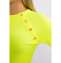 T-shirt con bottoni decorativi MI5197 giallo neon