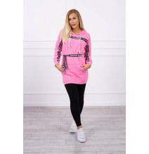 Dress decorated with belt MI0140 light pink