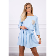 Kleid mit Paillettentasche MI9004 himmelblau