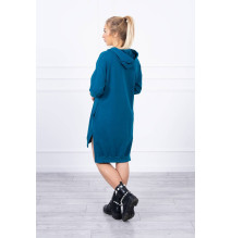 Dress with extended back and with e hood MI9078 sea