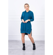 Dress with extended back and with e hood MI9078 sea