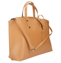 Genuine Leather Handbag 1417 beige
