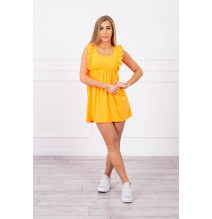 Ladies Dress with frills MI9082 orange neon