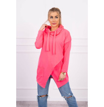 Tunic with envelope front oversize MI0017 pink neon