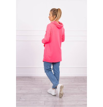Tunic with envelope front oversize MI0017 pink neon