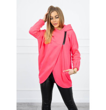 Women's sweatshirt with short zipper MI9110 pink neon
