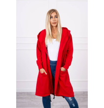 Cape with a hood oversize MI004 red