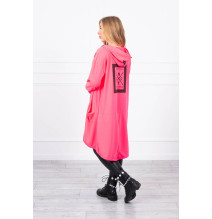Cape with a hood oversize MI004 pink neon