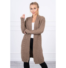 Ladies long sweater with braids MI2019-1 cappuccino