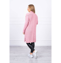 Dámský svetr s copy MI2019-1 pudrově růžový