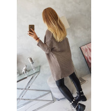 Dámsky sveter s rukávmi typ netopiera MI2019-13 cappuccino