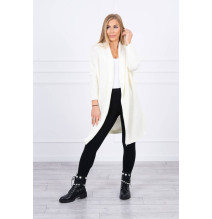 Dámsky sveter s rukávmi typ netopiera MI2019-13 krémový