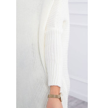 Dámsky sveter s rukávmi typ netopiera MI2019-13 krémový