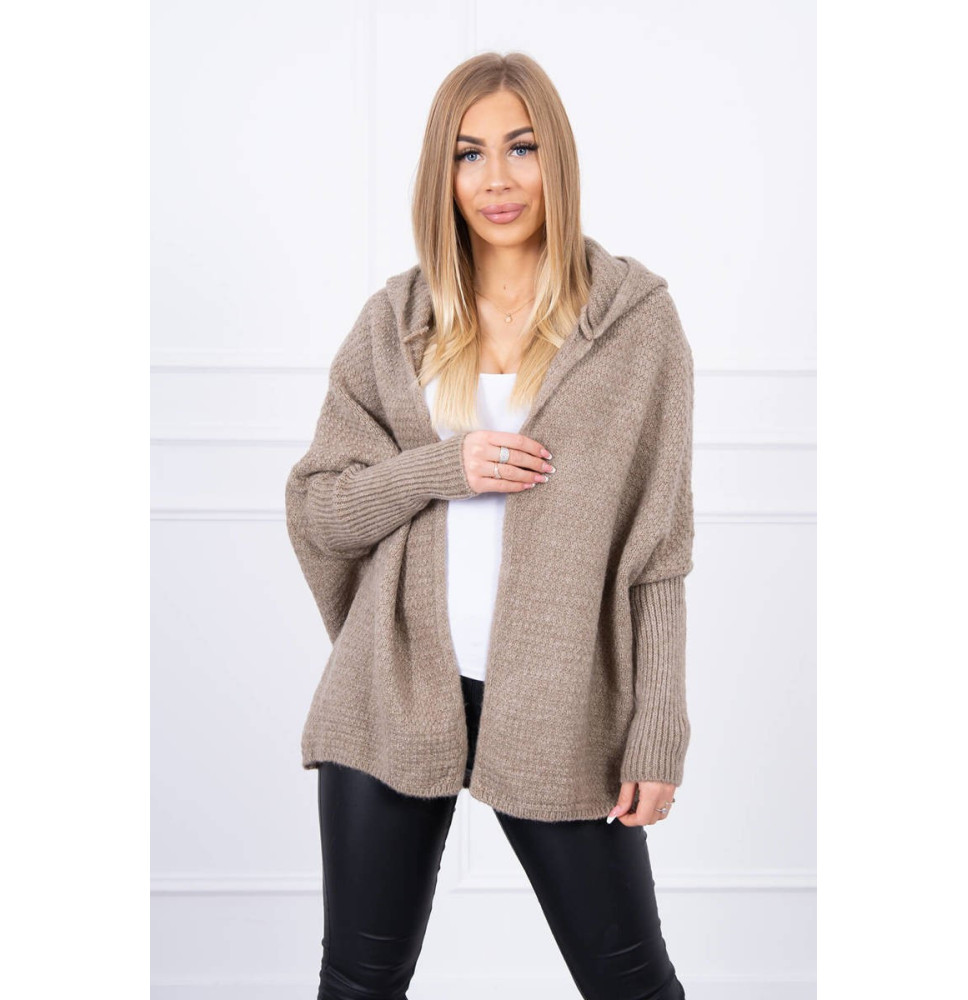 Sweater with hood and sleeves bat type MI2019-16 cappuccino