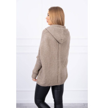 Sweater with hood and sleeves bat type MI2019-16 cappuccino