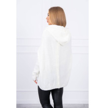 Sweater with hood and sleeves bat type MI2019-16 cream