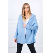 Sweater with hood and sleeves bat type MI2019-16 light blue