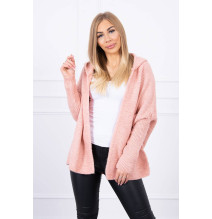 Sweater with hood and sleeves bat type MI2019-16 powder pink