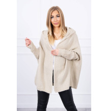 Sweater with hood and sleeves bat type MI2019-16 light beige