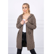 Women's sweater with hood and pockets MI2019-24 cappuccino